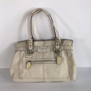 COACH Penelope Cream Off White Handbag Satchel Tote Shoulder Bag Silver Hardware